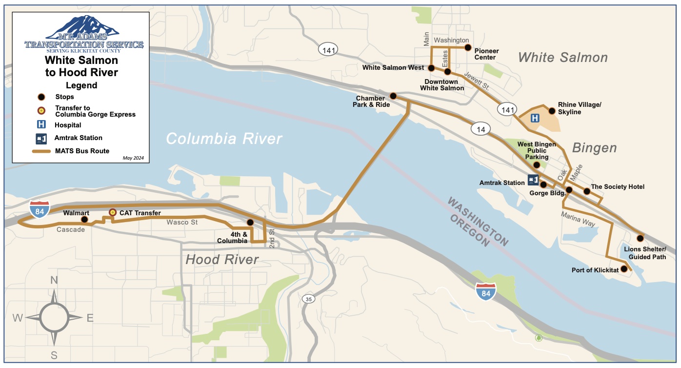 MATS Route Map - Hood River/Bingen/White Salmon